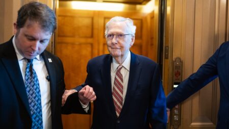 Sen Mitch McConnell hospitalized, ‘receiving  excellent care,’ his office says