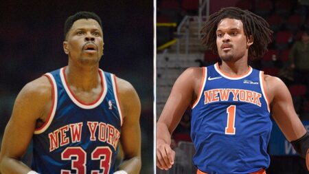 Mayor’s office hangs Ewing’s retired number for Knicks player who barely saw court at NBA Finals parade