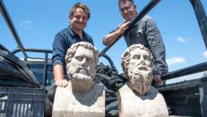 Archaeologists in Israel uncover 1,700-year-old Roman-era statues buried face down