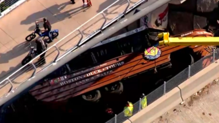 At least 6 people injured after Boston duck boat overturns near entrance to popular tourist attraction