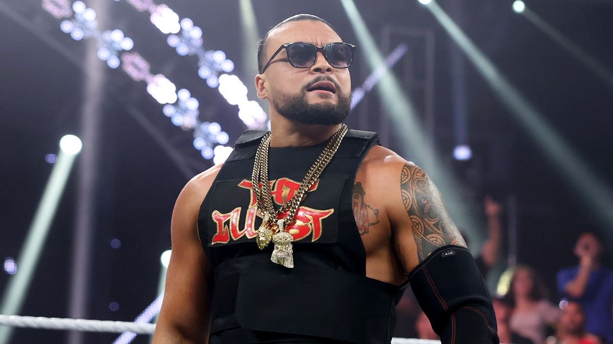 Mike Santana making his entrance at WWE Performance Center in Orlando, Florida