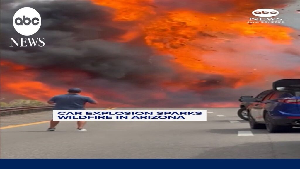Car explosion sparks wildfire in Arizona