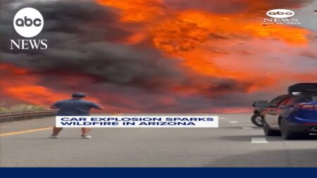 Car explosion sparks wildfire in Arizona Car explosion sparks wildfire in Arizona