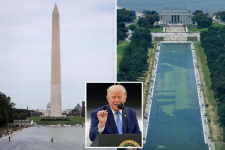 Trump says vandals used chemicals to damage newly renovated reflecting pool near Lincoln Memorial