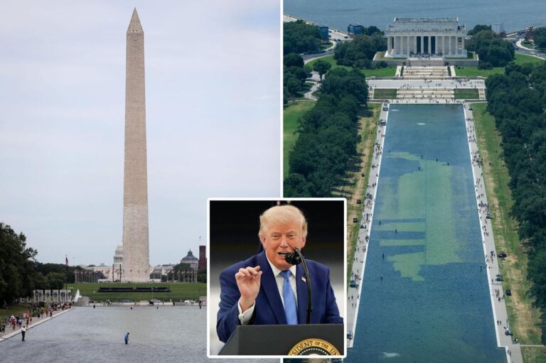 Trump says vandals used chemicals to damage newly renovated reflecting pool near Lincoln Memorial
