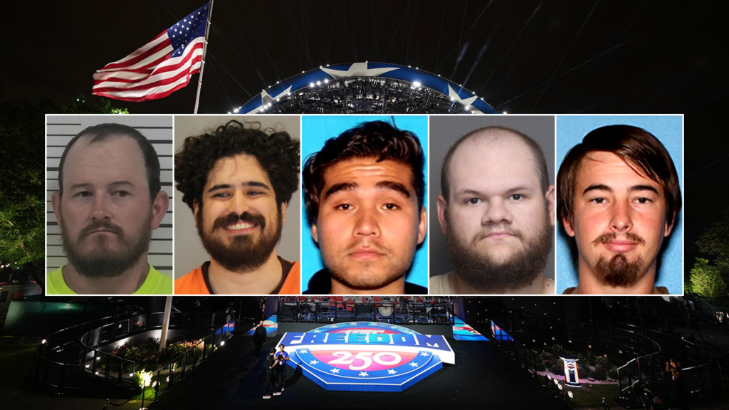 Smiling suspect stands out as authorities release mugshots of 5 accused in alleged White House UFC attack plot Smiling suspect stands out as authorities release mugshots of 5 accused in alleged White House UFC attack plot