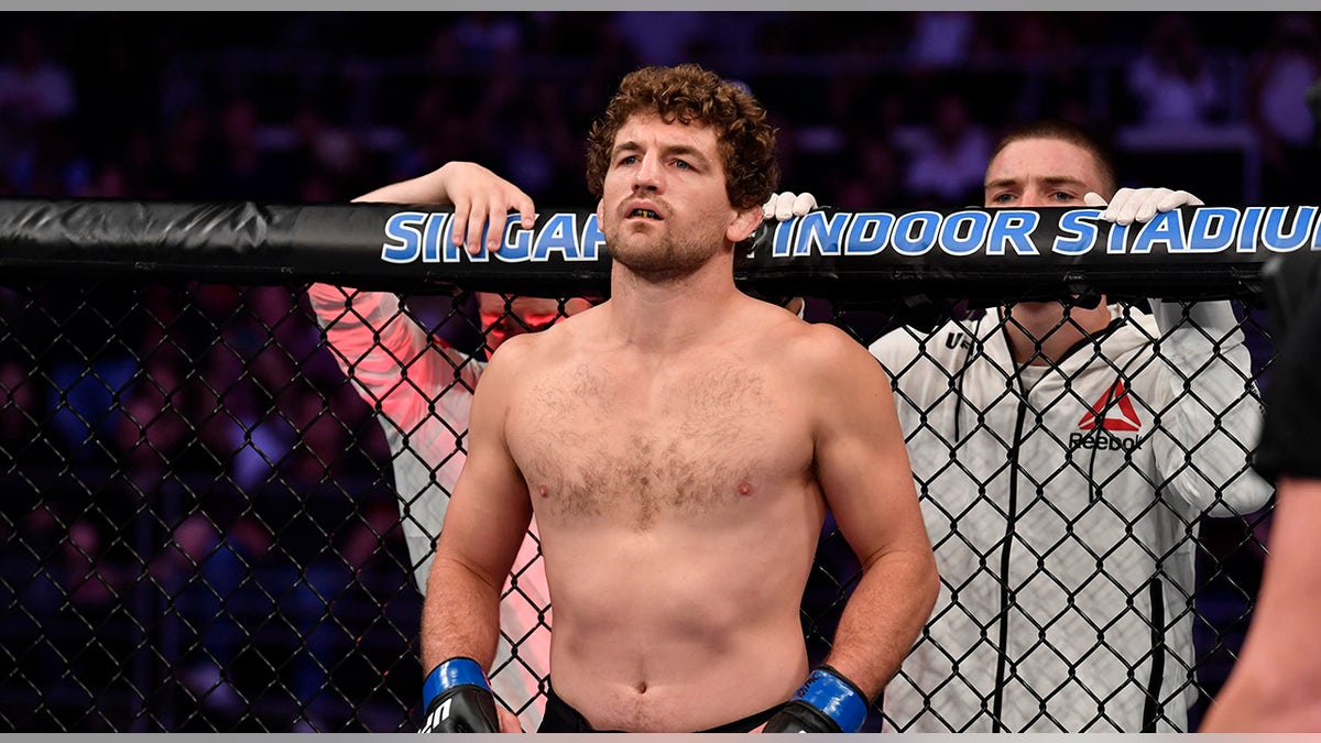 Ben Askren standing in his corner at UFC Fight Night in Singapore