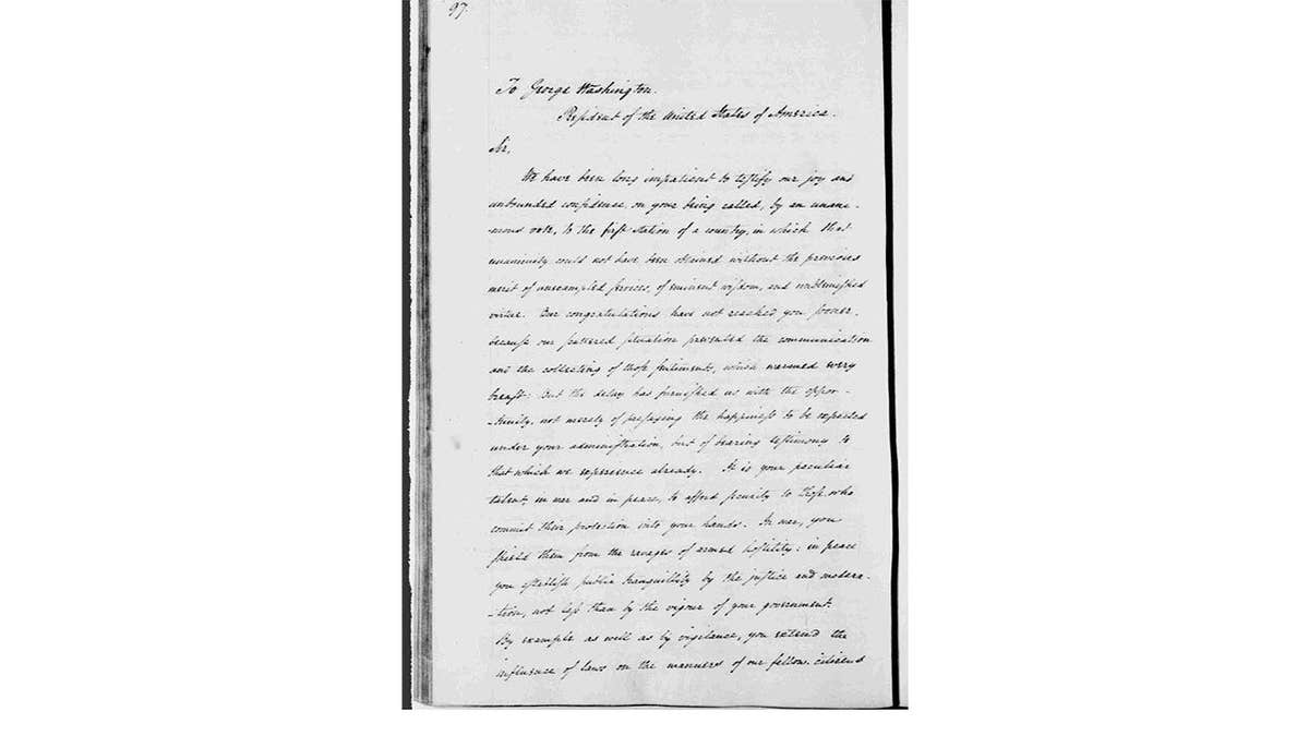 1790 letter from Bishop John Carroll and other Catholic leaders to President George Washington