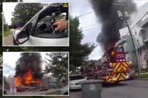 Waymo blocks road as firefighters rush to deadly explosion: ‘Man, there’s nobody in here’