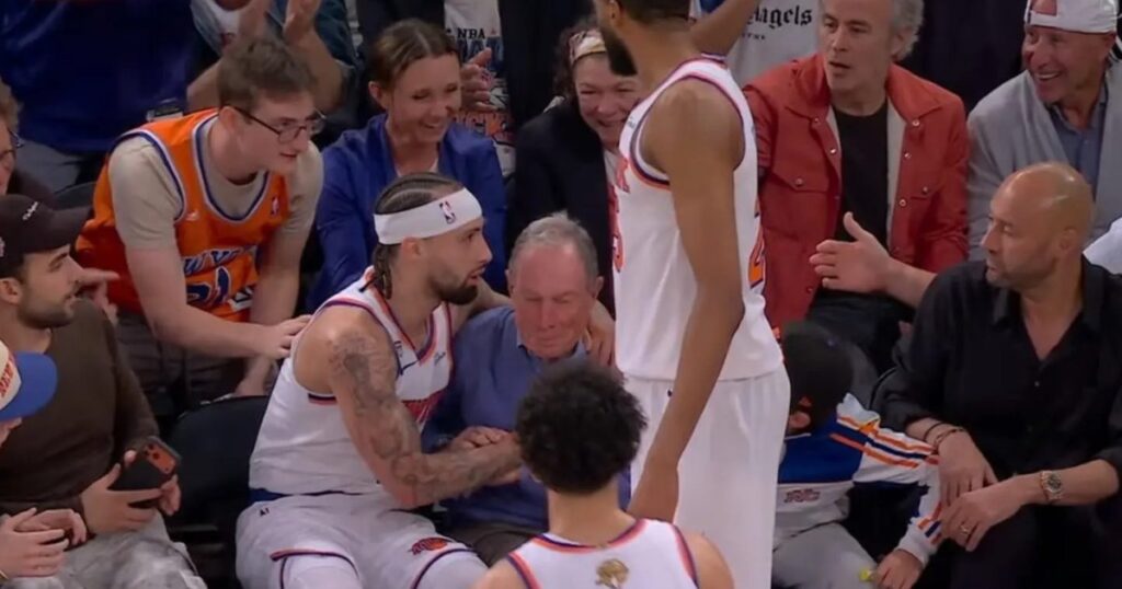 Knicks Player Jose Alvarado Nearly Knocks Out Former Mayor Michael Bloomberg at Game 3 of NBA Finals