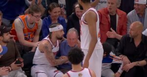 Knicks Player Jose Alvarado Nearly Knocks Out Former Mayor Michael Bloomberg at Game 3 of NBA Finals