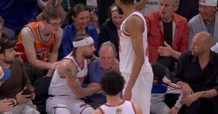 Knicks Player Jose Alvarado Nearly Knocks Out Former Mayor Michael Bloomberg at Game 3 of NBA Finals