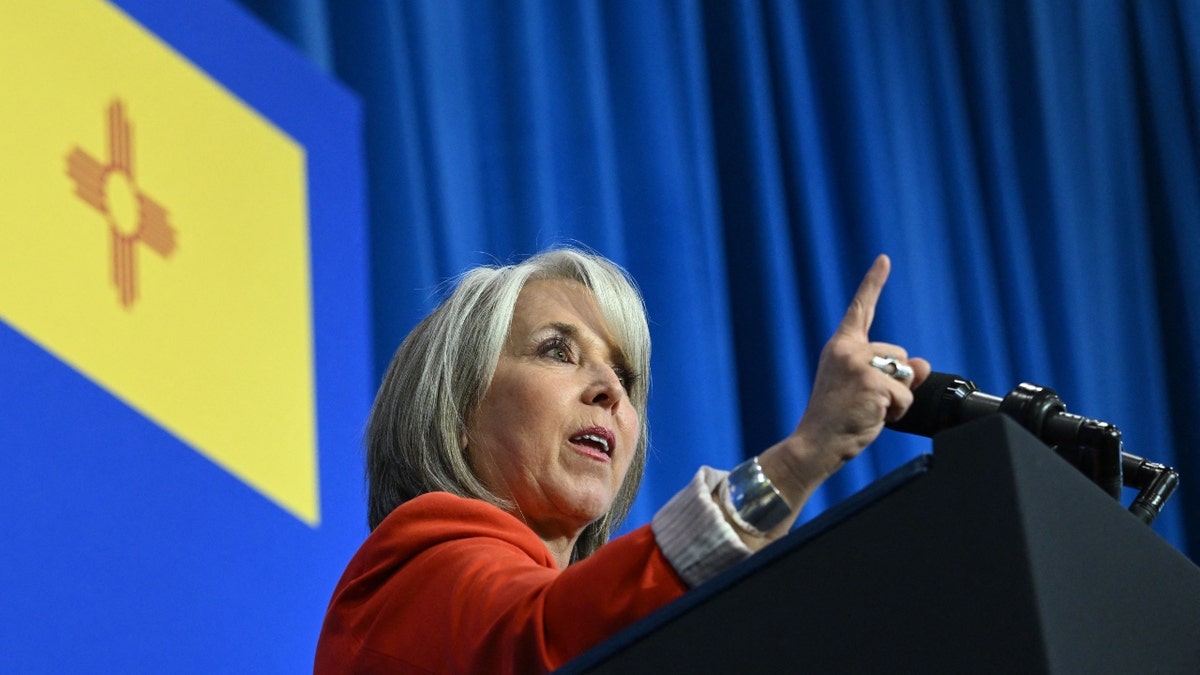 New Mexico State Governor Michelle Lujan Grisham speaks.