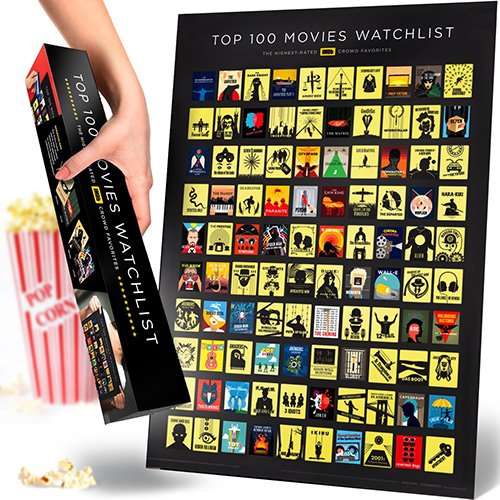 Enno Vatti Top 100 Movies Scratch Off Poster