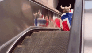Viking madness grips Boston escalator as Norway fans march toward World Cup match