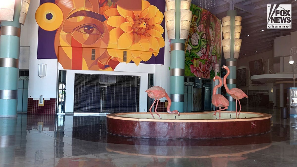 View of an abandoned mall in Primm, Nevada