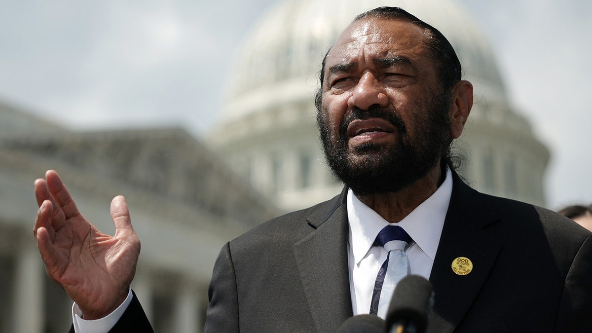 Rep. Al Green speaking during a news conference outside the U.S. Capitol