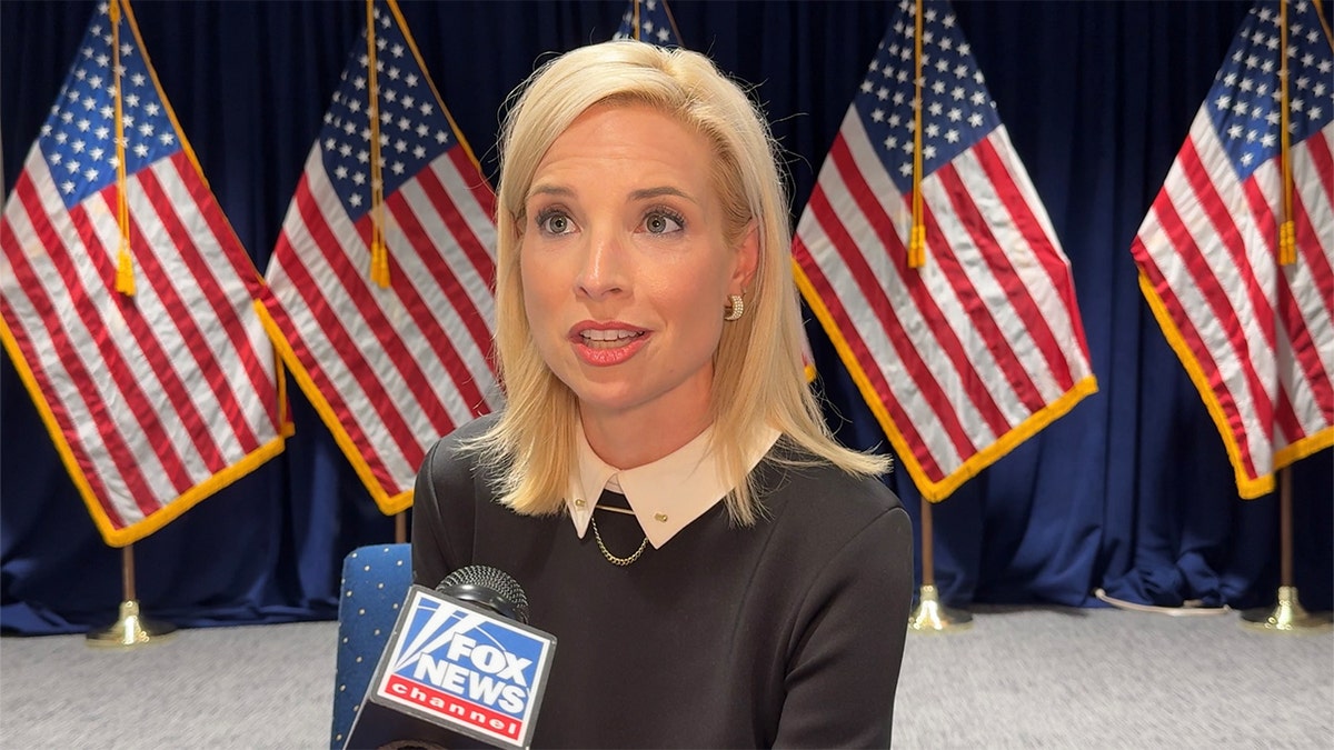 Rep. Ashley Hinson sitting for an interview in Washington D.C.