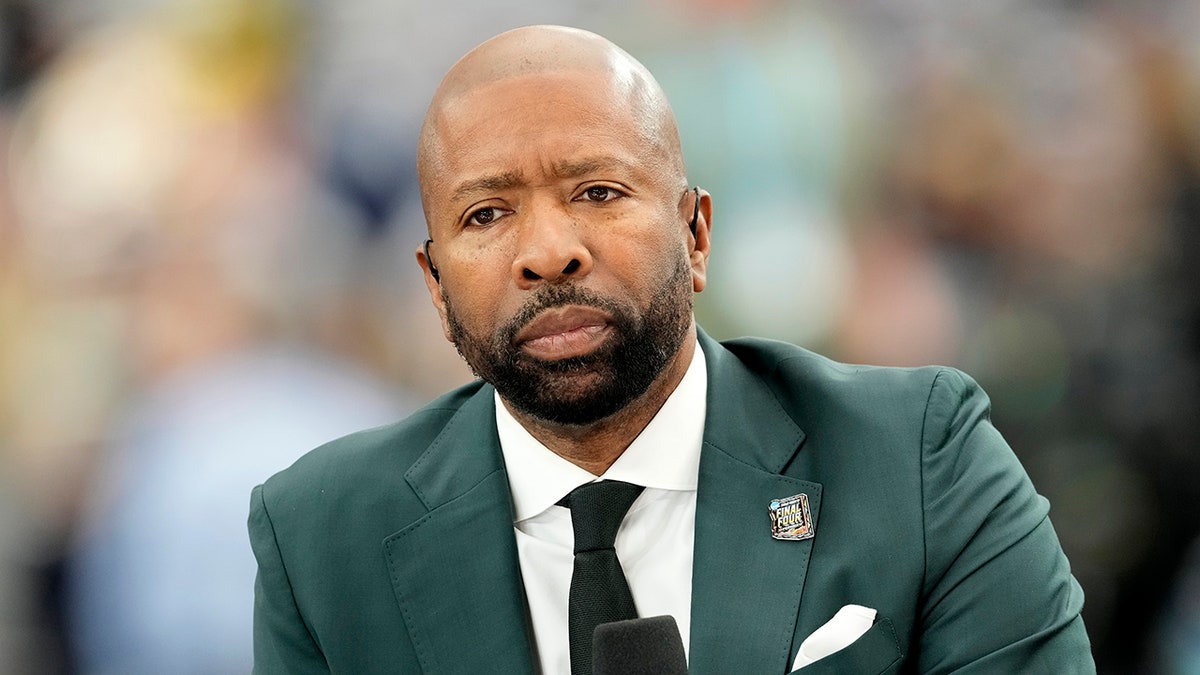 Kenny Smith speaking on air before NCAA Men's Basketball Tournament Final Four semifinal game