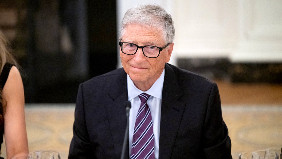 Bill Gates attending a dinner in the State Dining Room at the White House