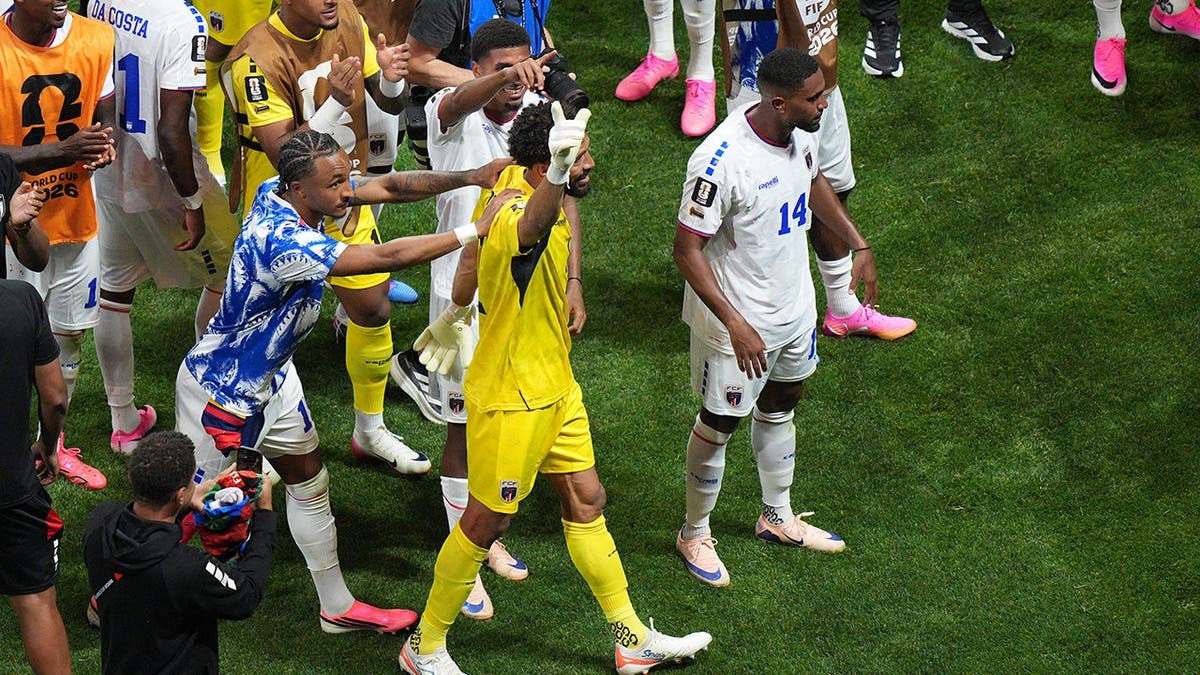 Cape Verde goalkeeper Vozinha celebrates during a soccer match in Atlanta