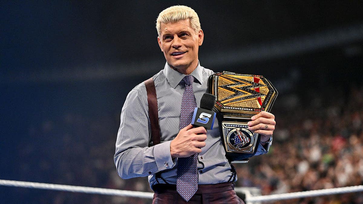 Undisputed WWE Champion Cody Rhodes looking on during SmackDown at Unipol Arena in Bologna Italy