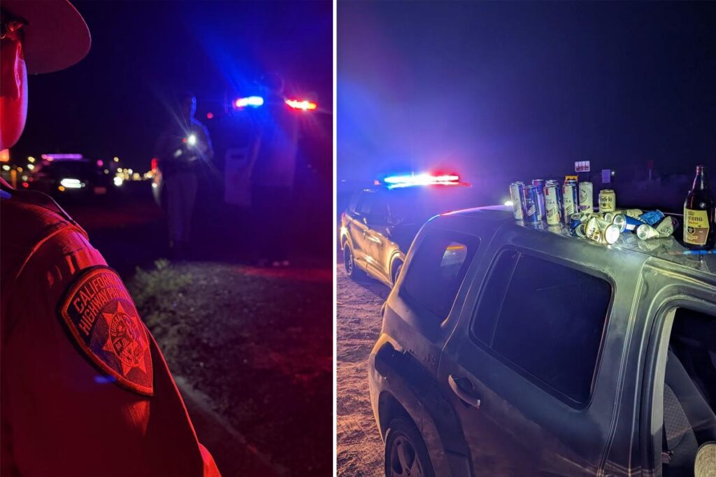 Alleged DUI driver busted by CHP with open beer, 8 empty cans found inside vehicle