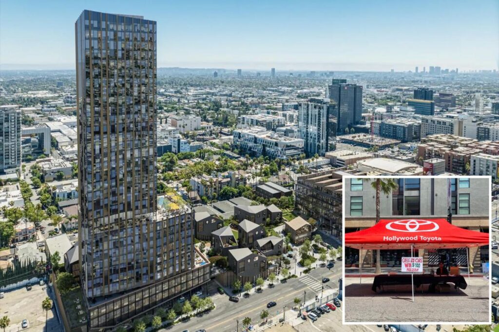 Hollywood’s Toyota dealership begins massive transformation into housing and retail development — complete with a 35-story tower