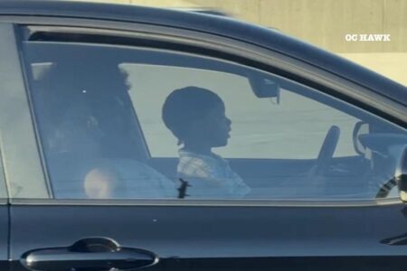 Wild video shows child holding steering wheel on driver’s lap on California freeway
