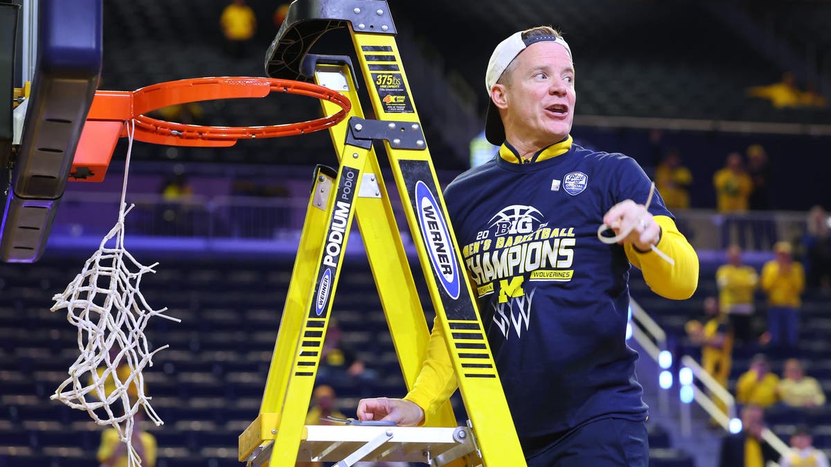 Michigan head coach Dusty May led the Wolverines to a national title in his second season. (Photo by Gregory Shamus/Getty Images)