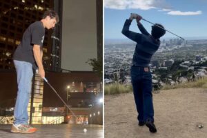 Video shows LA ‘bros’ driving golf balls into traffic and at buildings in downtown