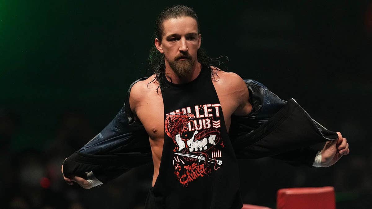 Jay White entering the wrestling ring at Hokkaido Prefectural Sports Center in Sapporo