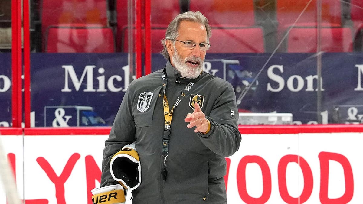 Head coach John Tortorella leading practice at Lenovo Center in Raleigh, North Carolina.