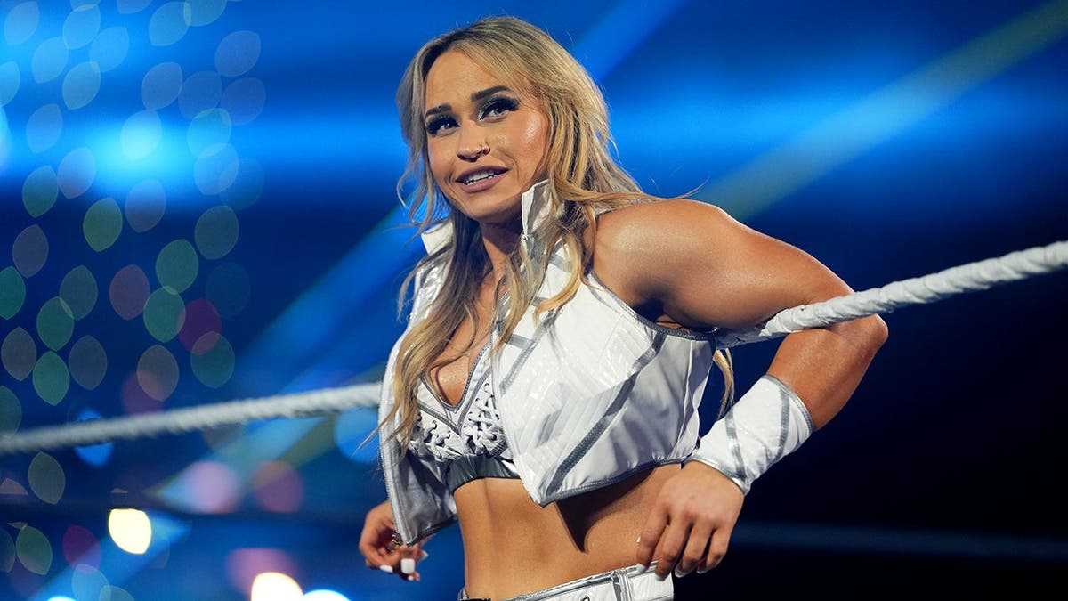 Jordynne Grace entering the arena during SmackDown at American Airlines Center in Dallas, Texas.