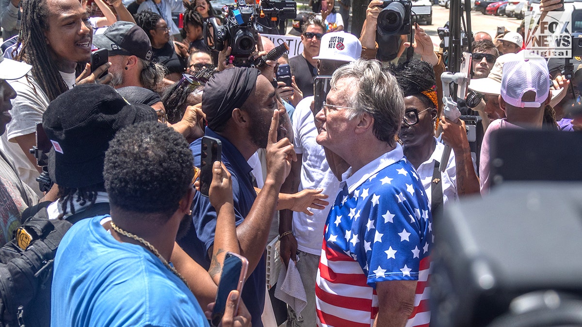 People outside Collin County Courthouse reacting to verdict announcement in McKinney, Texas