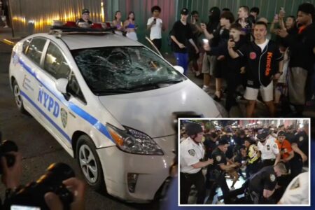 Crazed Knicks fans smash cop car as NBA Finals ecstasy immediately turns violent