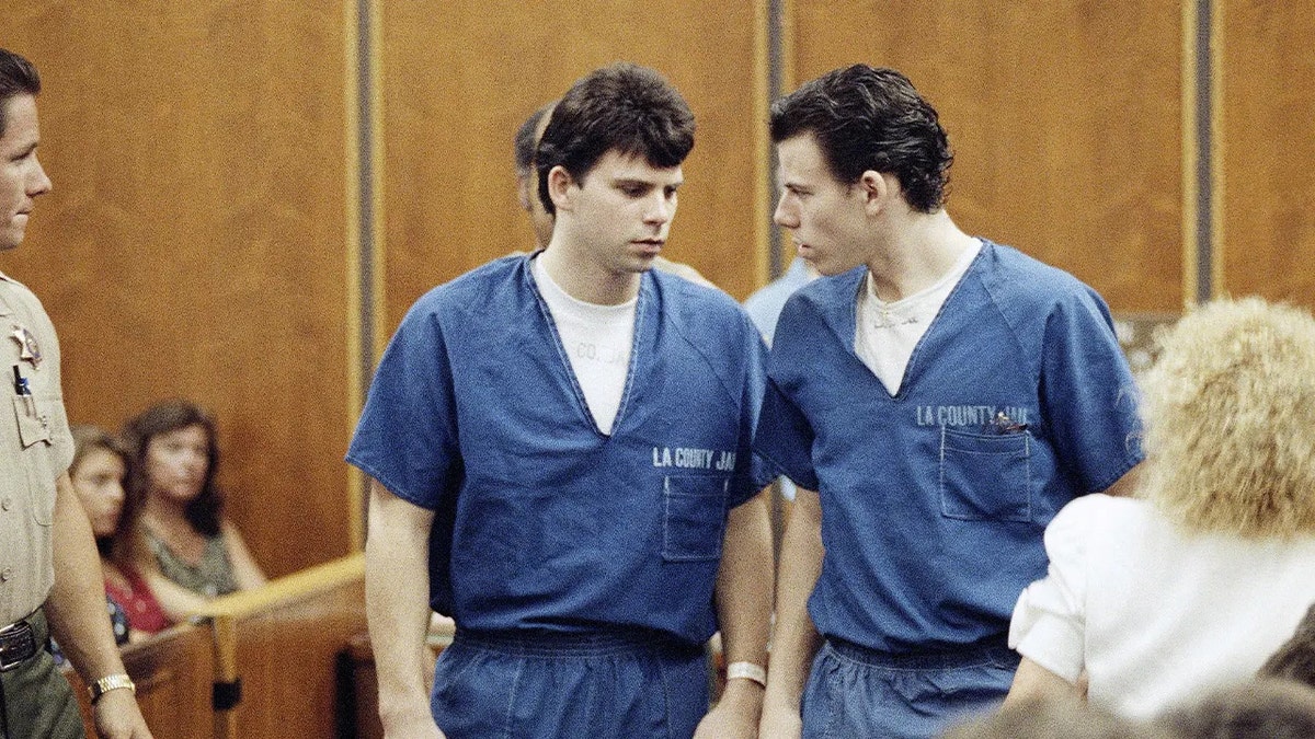 Lyle and Erik Menendez leaving a courtroom in Santa Monica California