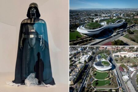 Stunning views of new George Lucas museum in LA revealed in flyover video ahead of highly anticipated opening date