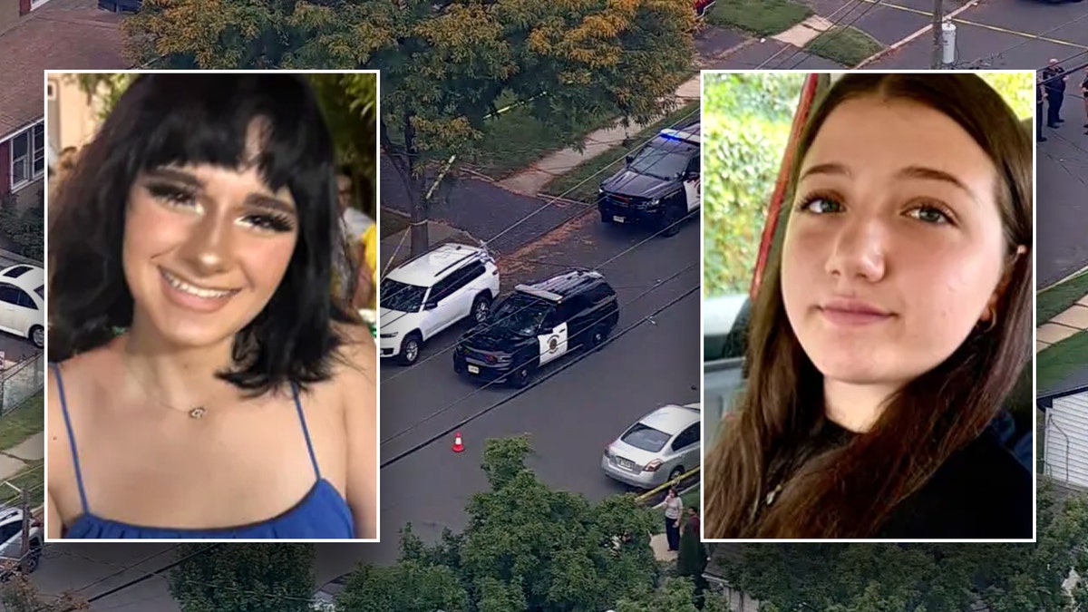 Maria Niotis and Isabella Salas standing in front of a crime scene