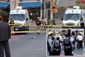 NYPD officer struck by suspect fleeing in stolen car, leading fellow cop to shoot driver NYPD officer struck by suspect fleeing in stolen car, leading fellow cop to shoot driver
