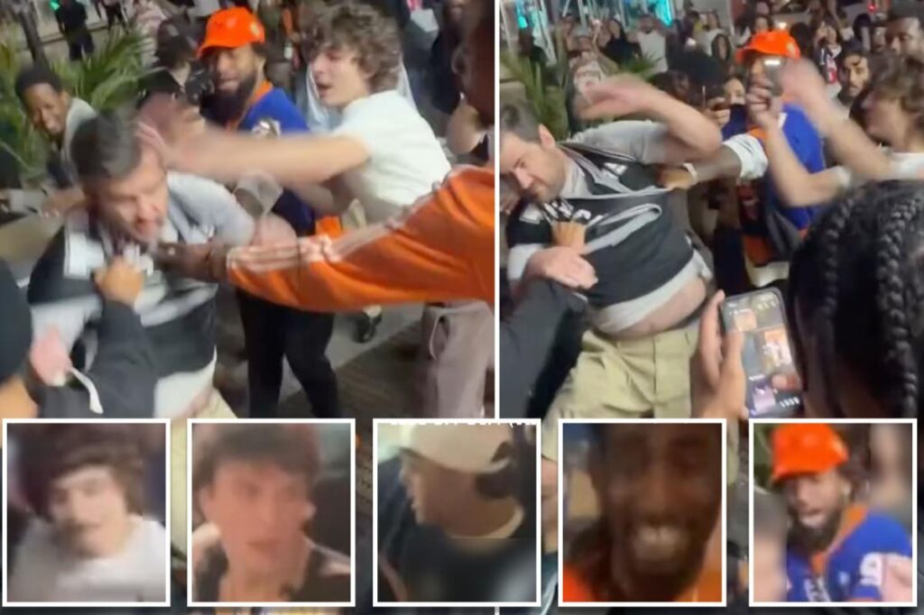 NYPD searching for several hooligans who attacked Spurs fan and snatched his jersey after Game 3 mayhem NYPD searching for several hooligans who attacked Spurs fan and snatched his jersey after Game 3 mayhem