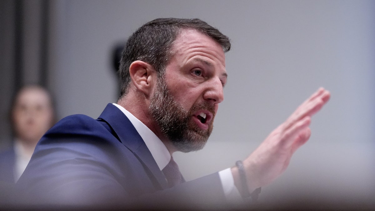 Sen. Markwayne Mullin testifying during Senate Committee on Homeland Security and Governmental Affairs hearing on Capitol Hill