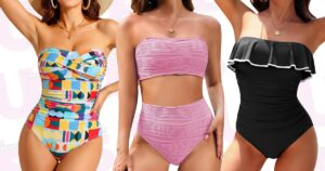 I Hate Awkward Tan Lines — These 17 Flattering Strapless Swimsuits Are My Summer Solution