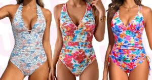 We’re Swapping Boring Black Swimsuits for These Colorful (And Slimming) One-Pieces — From 