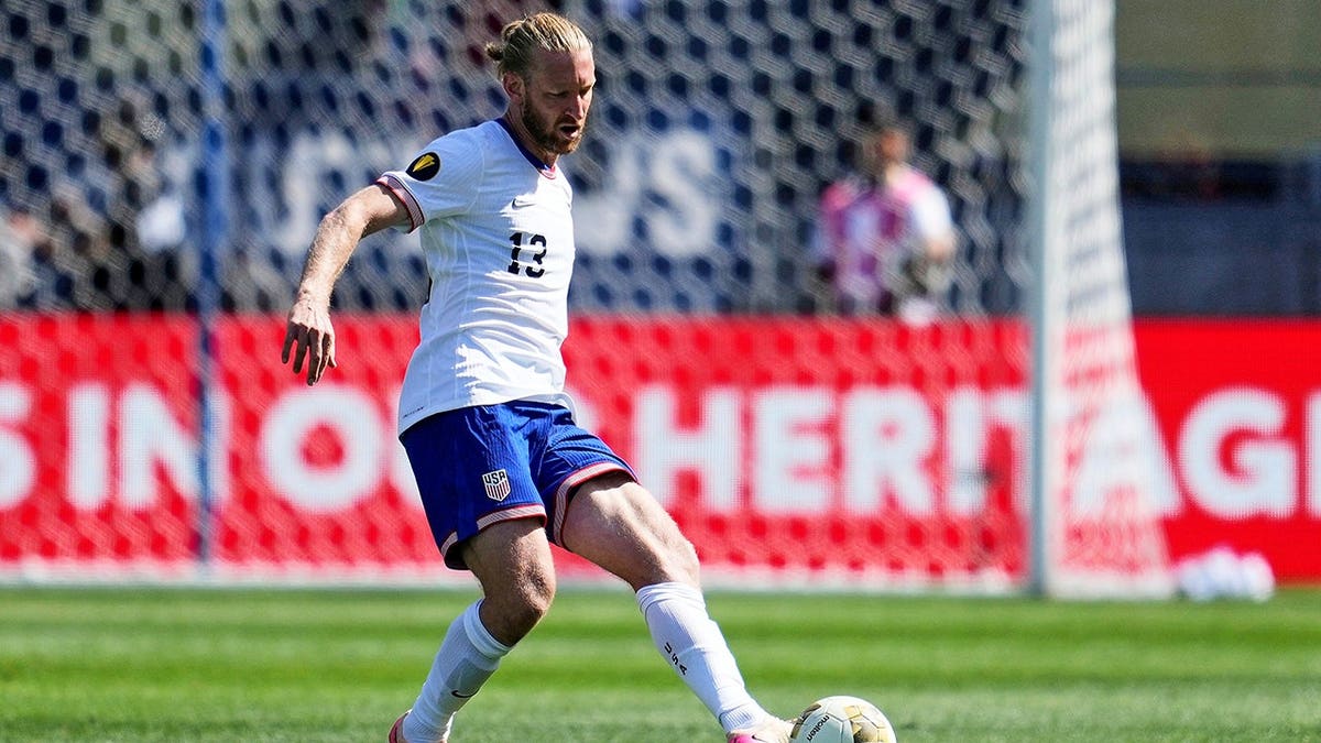 United States defender Tim Ream passing the ball during a soccer match