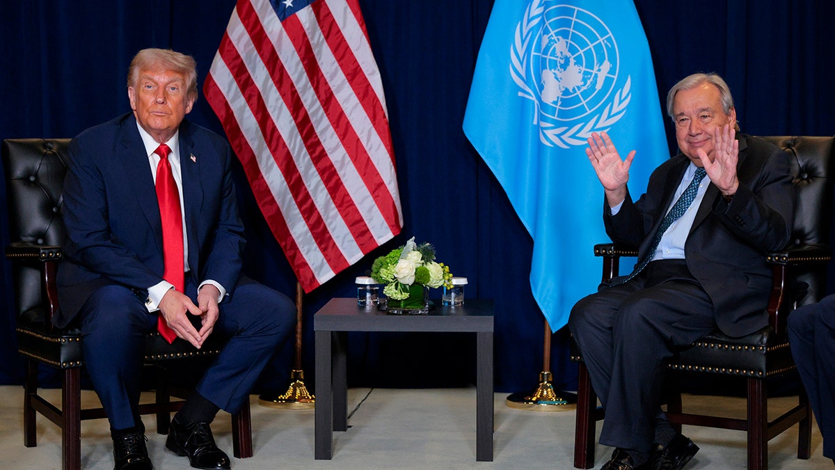 President Donald Trump meeting United Nations Secretary-General António Guterres at United Nations headquarters