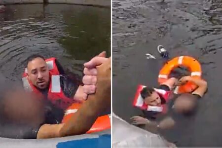 Heroic NYPD cop jumps into polluted waterway to save woman from drowning: video Heroic NYPD cop jumps into polluted waterway to save woman from drowning: video