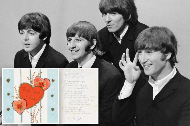 John Lennon’s handwritten Beatles lyrics, iconic movie props sell for over M at auction