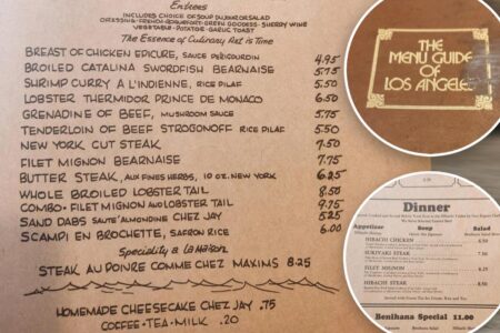 1975 Los Angeles restaurant guide is a trip down memory lane with prices from a bygone era