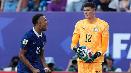 Paraguay goalie tosses ball at France’s Kylian Mbappé after World Cup showdown